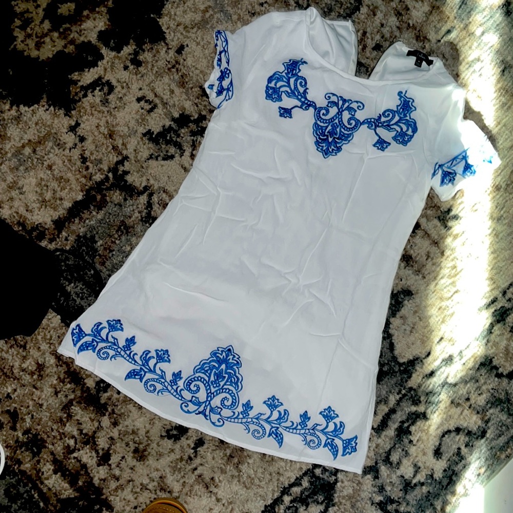 LuLus white embroidered dress